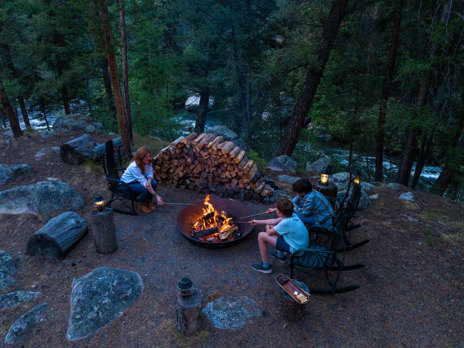 Enjoy s'mores at the lodge